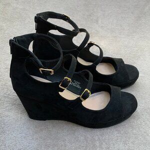 Journee Collection Skyla Strappy Peep Toe Wedge Heels